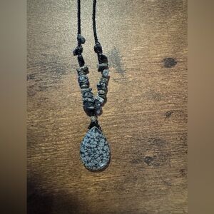 Black, Grey and White stone necklace